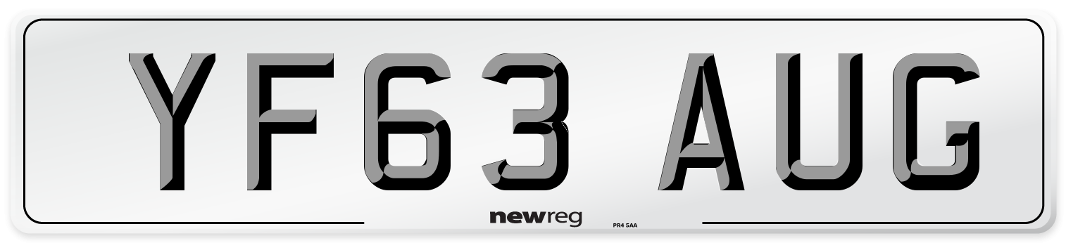 YF63 AUG Number Plate from New Reg